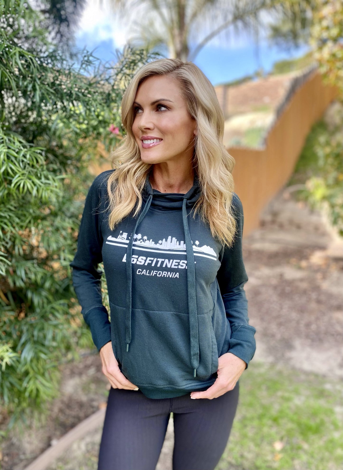CA Women's Crossover Cowl Hoodie | Deepest Spruce