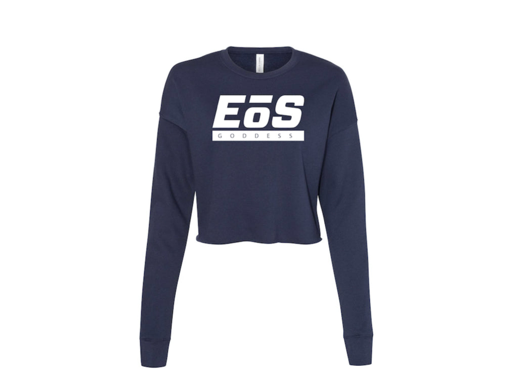 Women's EoS Long Sleeve, Cropped Fleece, Blue, Goddess