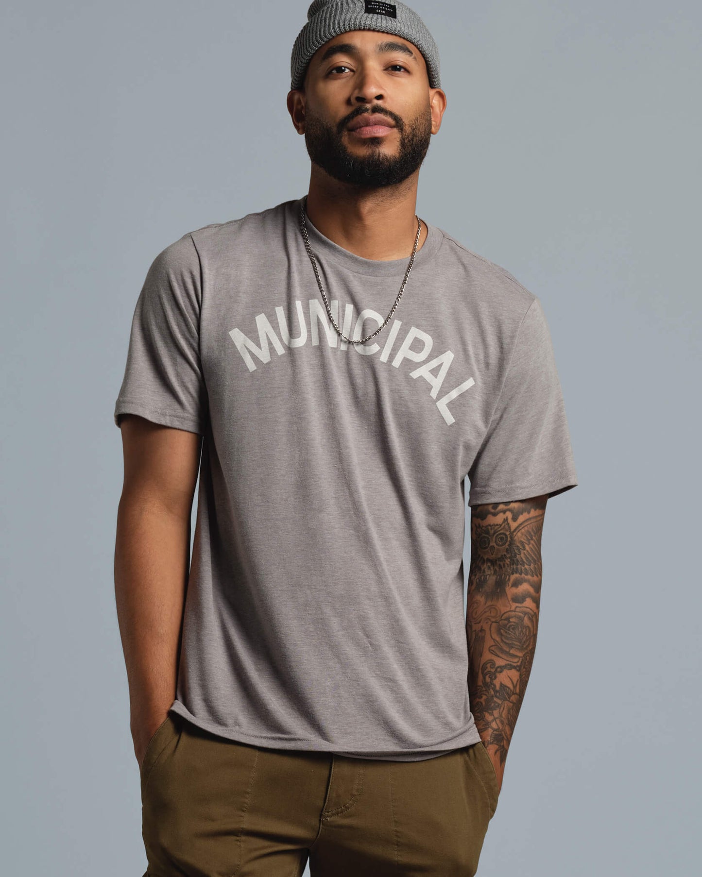 Origin SuperBlend T-Shirt |Athletic Gray / Heather Natural| Front