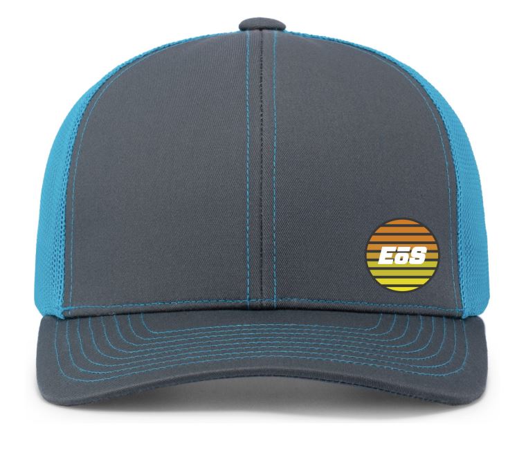 Pacific Headwear Trucker Hat - Retro Black/Neon Blue