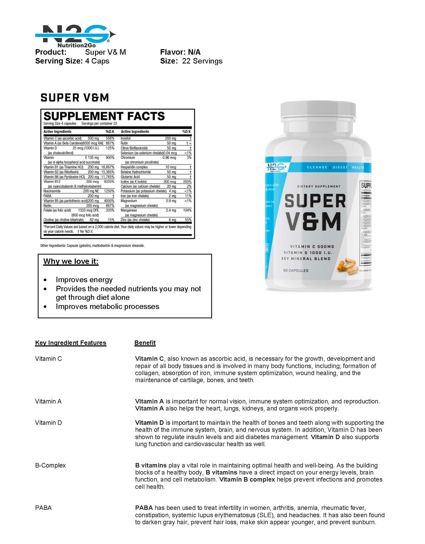 N2G Super V&M Fact Sheet