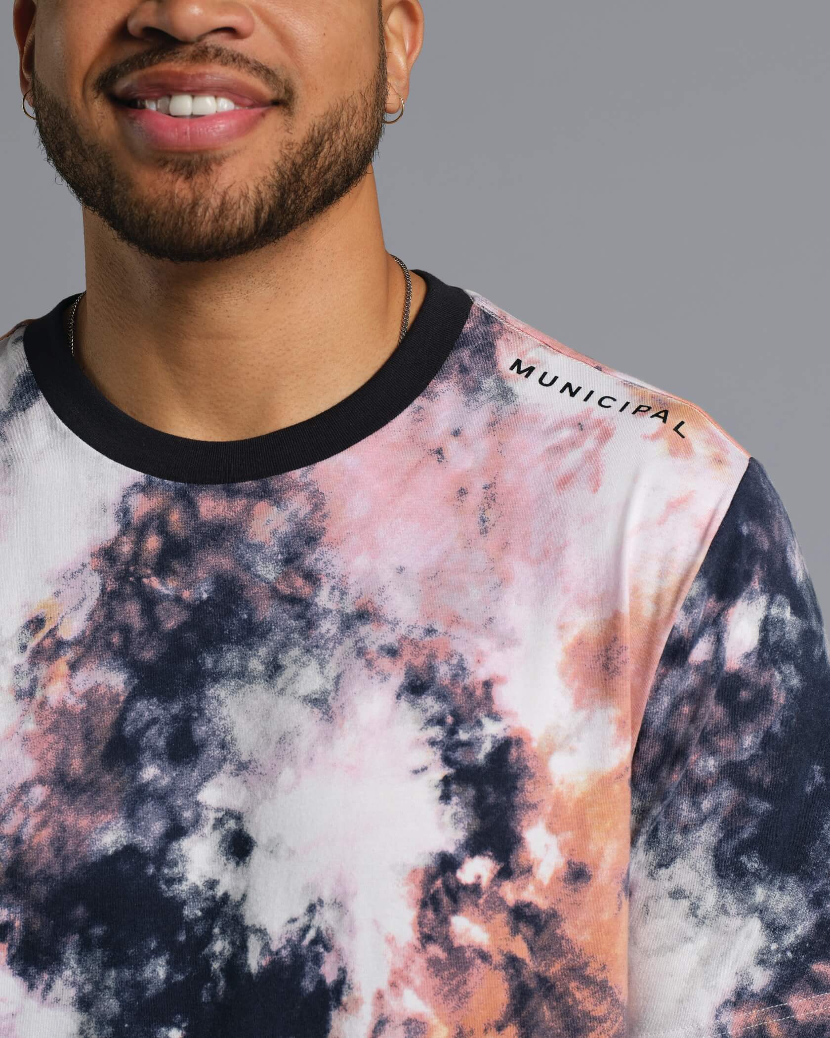 Enduro Stretch T-Shirt |Salmon Ice Dye / Black| logo