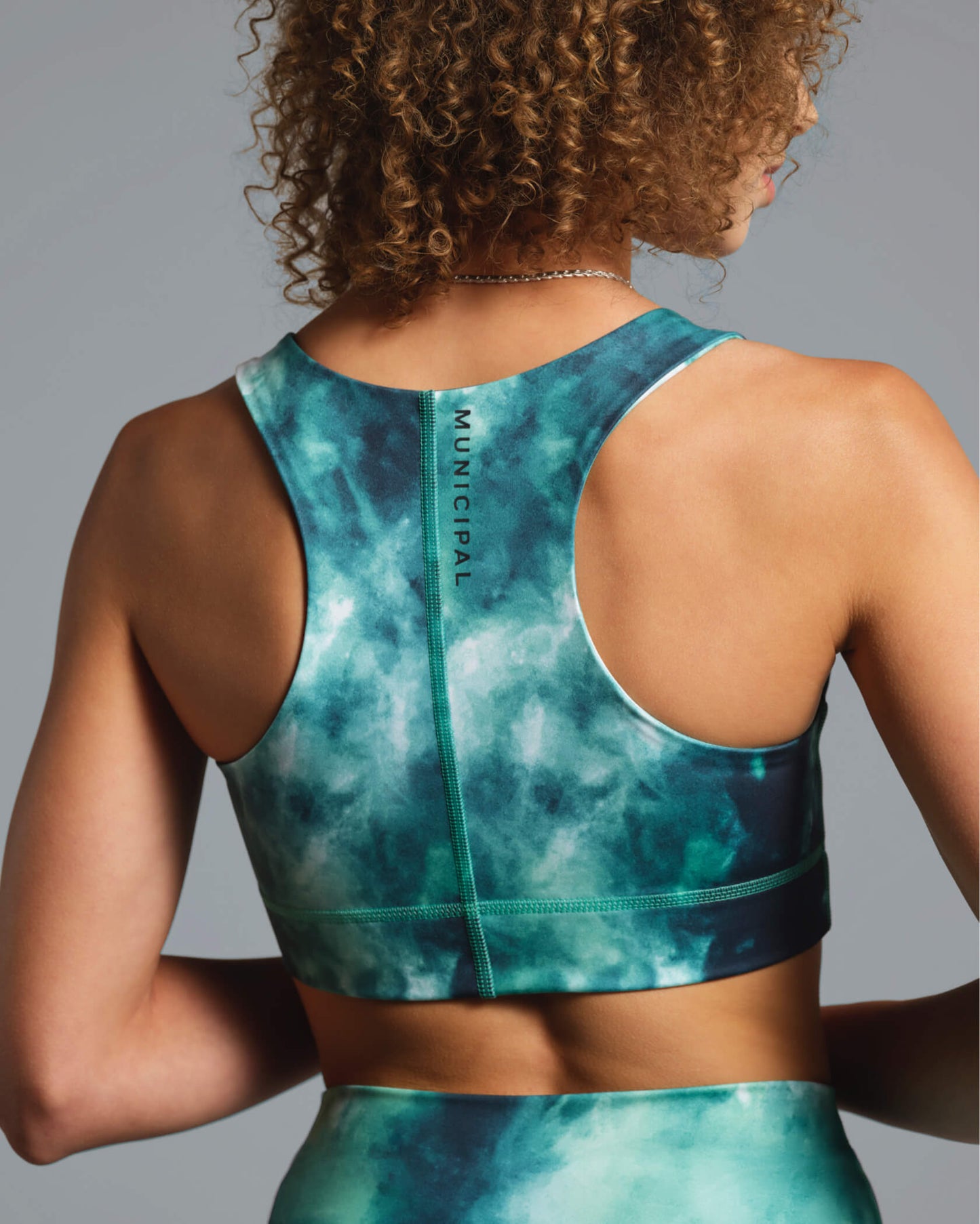Women's Staple Sports Bra |Aqua Ice Dye| back